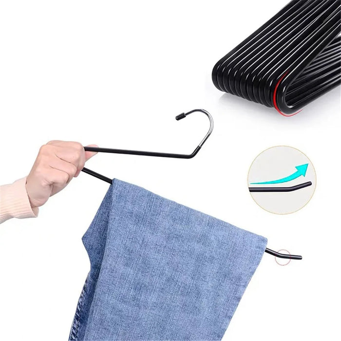 10Pcs 35cm Non-slip Storage Racks Multifunctional Z-shaped Trouser Rack Goose Clothes Pants Hanger - Obverse / Black - 3