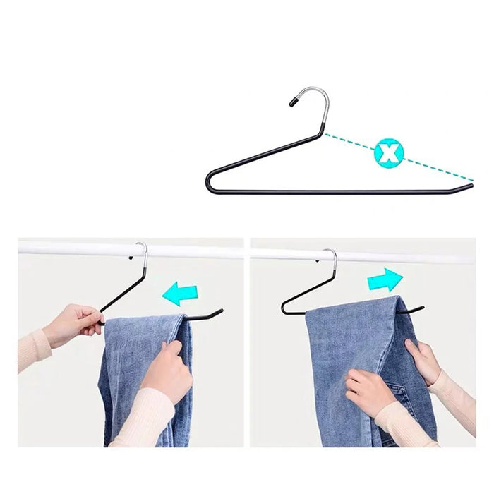 10Pcs 35cm Non-slip Storage Racks Multifunctional Z-shaped Trouser Rack Goose Clothes Pants Hanger - Obverse / Black - 4