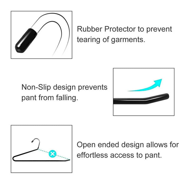 10Pcs 35cm Non-slip Storage Racks Multifunctional Z-shaped Trouser Rack Goose Clothes Pants Hanger - Obverse / Black - 5