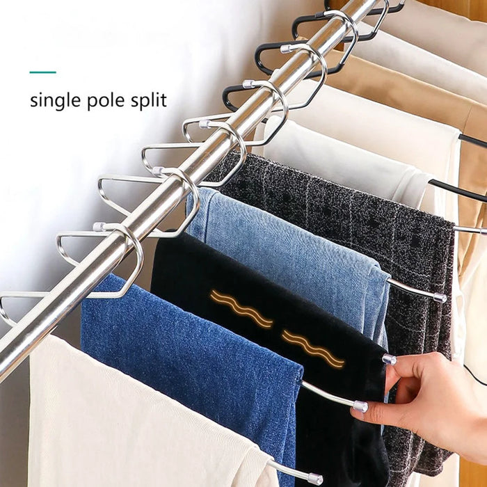 10Pcs 35cm Non-slip Storage Racks Multifunctional Z-shaped Trouser Rack Goose Clothes Pants Hanger - Obverse / Black - 7