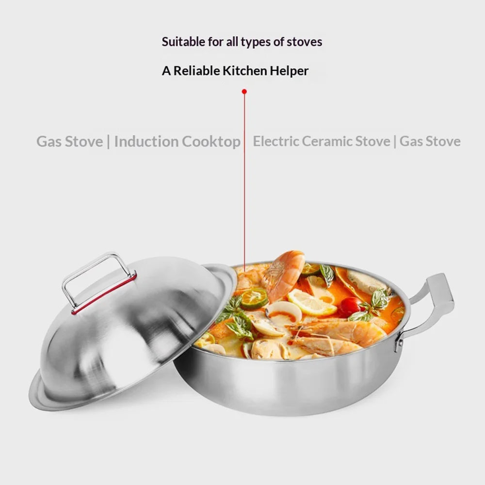 C&E 304 Stainless Steel 3 Layer Steamer Pot 26cm Multi-Function Cookware for Kitchen Cooking (BPA Free, No FDA) - 260mm Diameter - 6