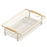 Kitchen Dish Drying Rack Pull-out Drip Tray Carbon Steel Frame Wooden Handle for Bowls Plates Storage - White - 1