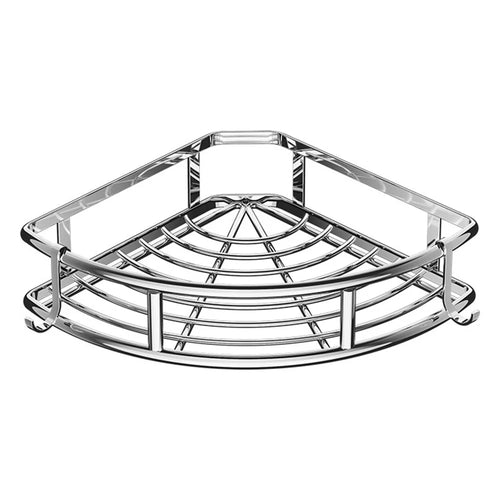 Single Layer Triangle Corner Shelf No Punch 201 Stainless Steel Bathroom Storage Rack with Hook - Bright Color - 1