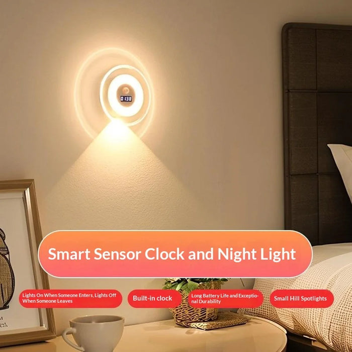 DMS-A2501 Smart Motion Sensor Clock Wall Light LED Night Light 3 Color Temperature Remote Control - White - 4