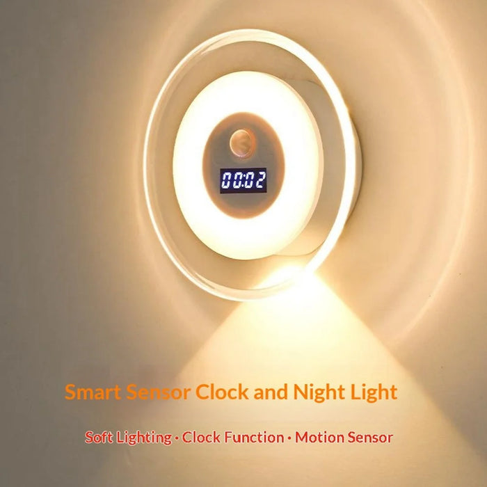 DMS-A2501 Smart Motion Sensor Clock Wall Light LED Night Light 3 Color Temperature Remote Control - White - 5