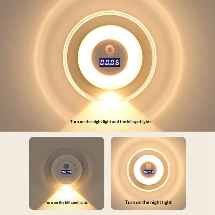 DMS-A2501 Smart Motion Sensor Clock Wall Light LED Night Light 3 Color Temperature Remote Control - White - 7