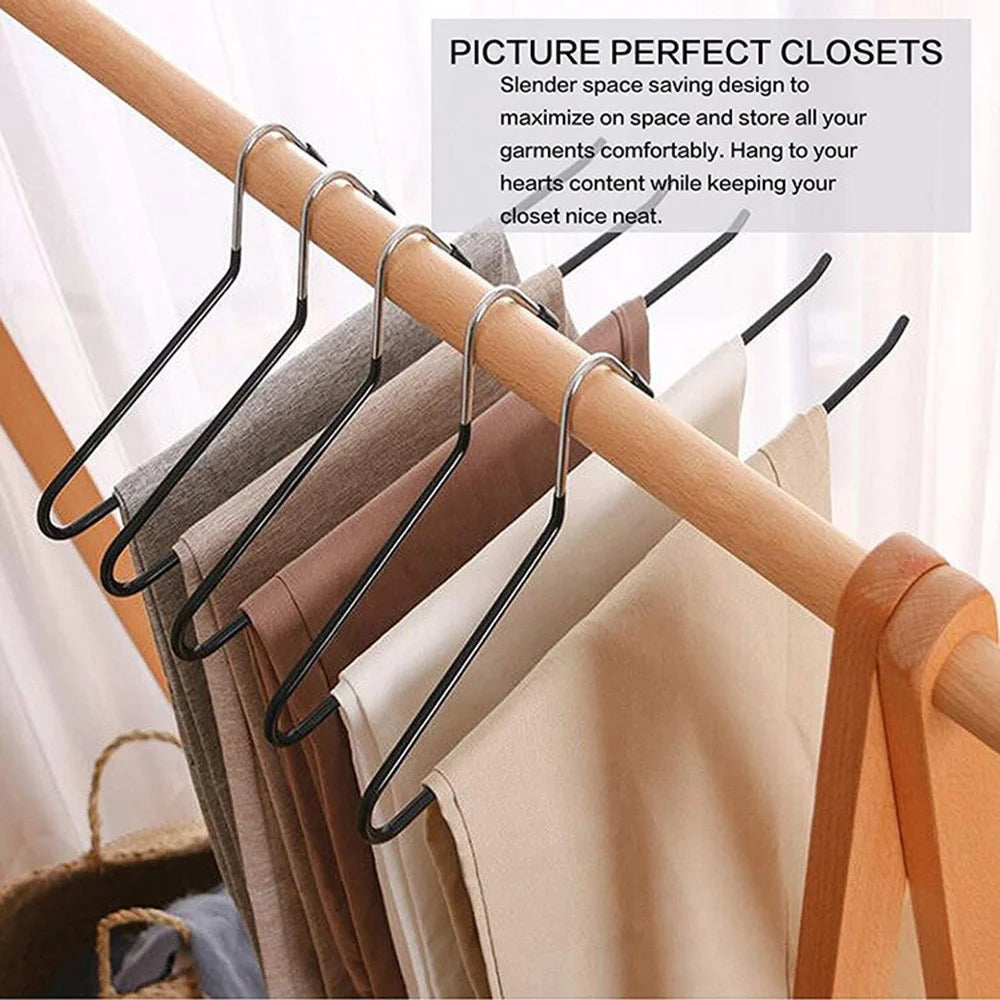 10Pcs 29cm Multifunctional Z-shaped Trouser Rack Goose Clothes Pants Hanger Non-slip Storage Racks - Reverse / Black - 4