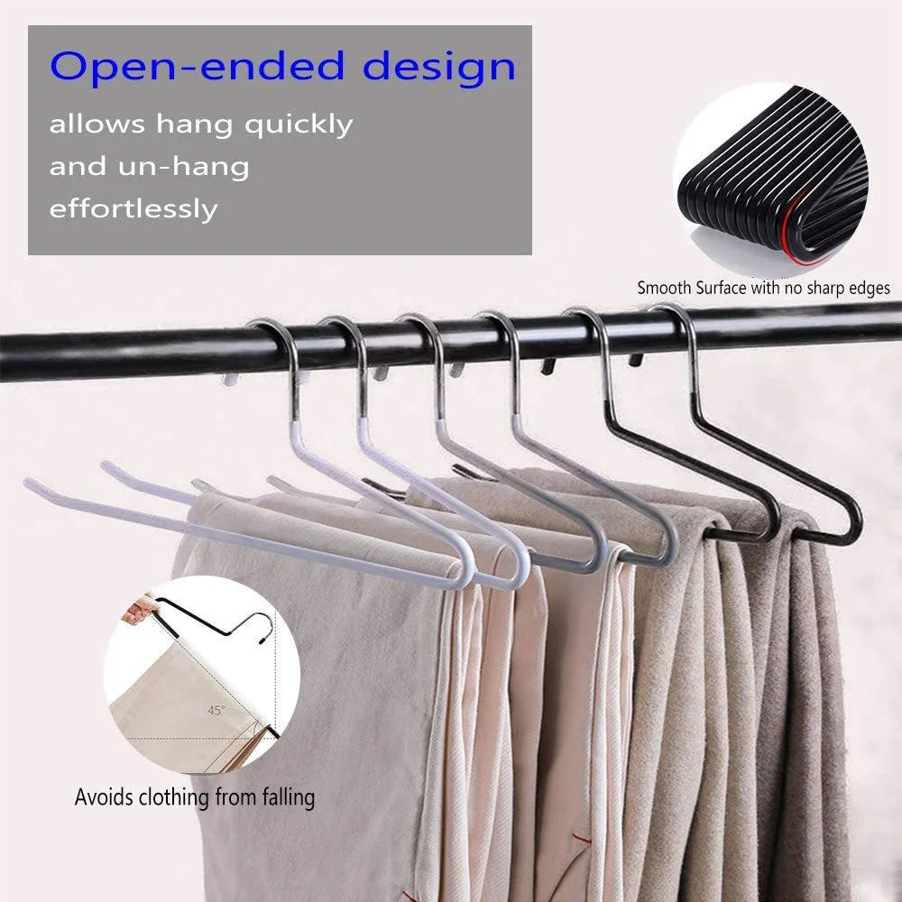 10Pcs 29cm Multifunctional Z-shaped Trouser Rack Goose Clothes Pants Hanger Non-slip Storage Racks - Reverse / Black - 7