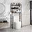 3-Tier Over Toilet Storage Rack Iron Bathroom Organizer Shelf with Tissue Holder Hooks - 4