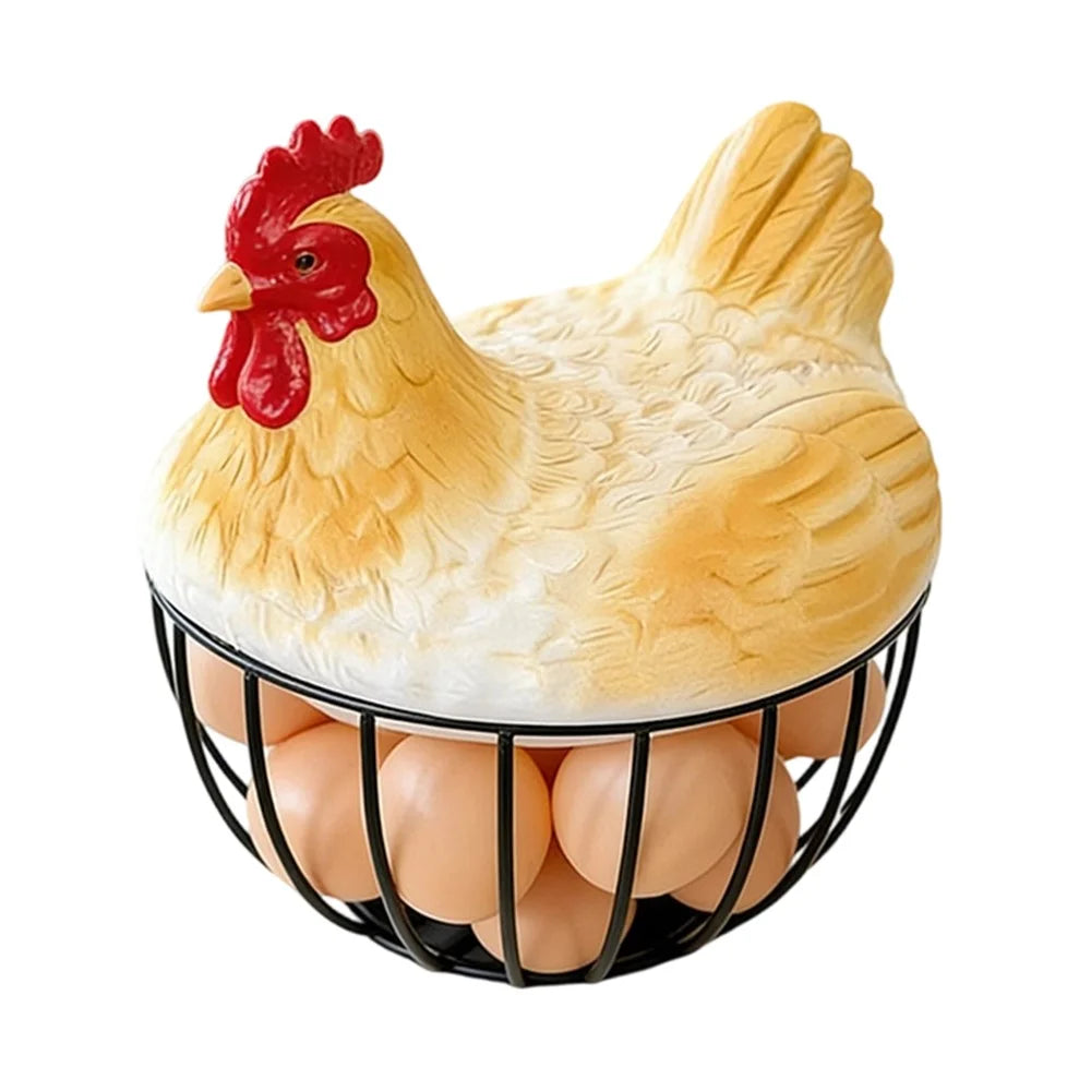 Creative Hen Egg Storage Basket Egg Nest Iron Wire Kitchen Fruit Vegetable Organizer Decorative Holder - 1
