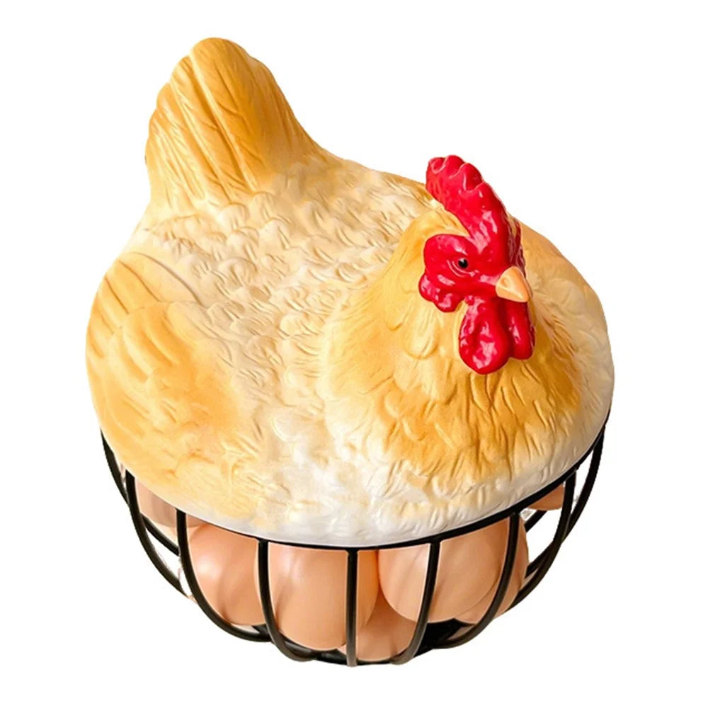Creative Hen Egg Storage Basket Egg Nest Iron Wire Kitchen Fruit Vegetable Organizer Decorative Holder - 2
