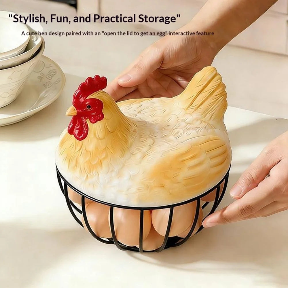 Creative Hen Egg Storage Basket Egg Nest Iron Wire Kitchen Fruit Vegetable Organizer Decorative Holder - 5