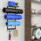 Yoga Mat Holder Wall Mount Storage Rack 3 Tier Storage Organizer with Hooks for Home Gym Equipment - Black - 7