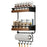 Dual Layer Magnetic Refrigerator Storage Rack Solid Wood No Drill Kitchen Paper Towel Holder with Hooks - Black - 1