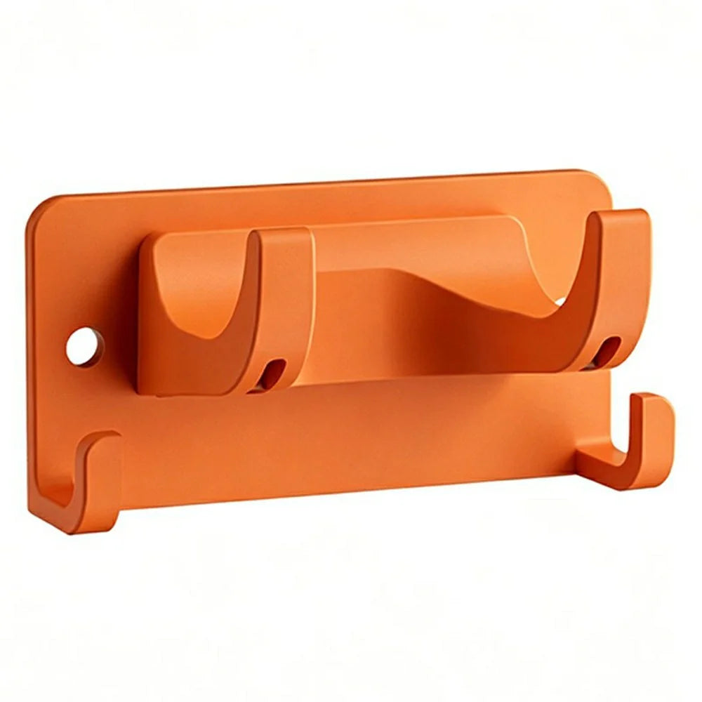 Double Layer Hook Wall Mount Storage Rack Multipurpose Tool Holder Hanger for Garden Kitchen Garage - Orange - 1