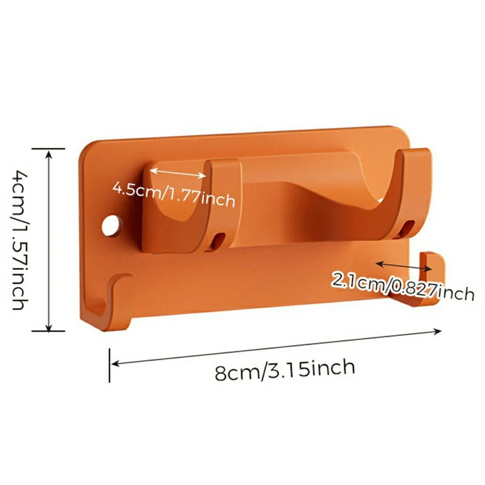 Double Layer Hook Wall Mount Storage Rack Multipurpose Tool Holder Hanger for Garden Kitchen Garage - Orange - 7