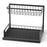 2-Tier Pull-Out Cabinet Organizer Rack Carbon Steel Kitchen Storage Shelf with Sliding Basket - Black - 2