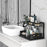 2-Tier Pull-Out Cabinet Organizer Rack Carbon Steel Kitchen Storage Shelf with Sliding Basket - Black - 5