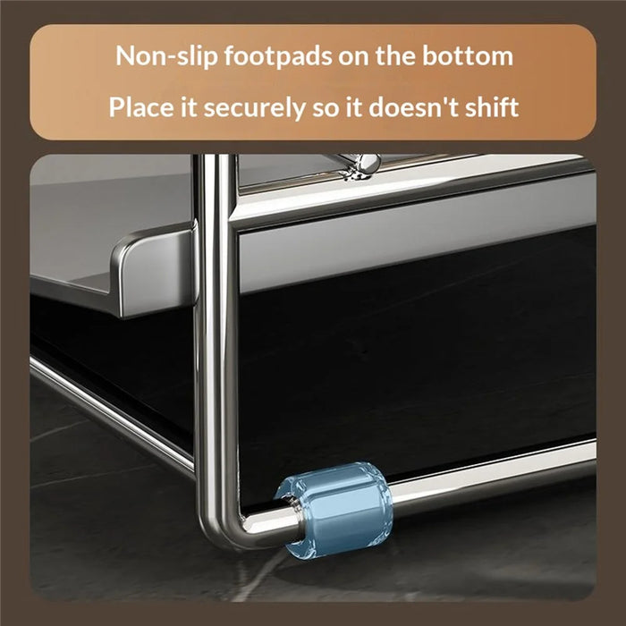 Stainless Steel Dish Drying Rack with Cup Holder Knife Stand Cutting Board Rack and Utensil Box - 7