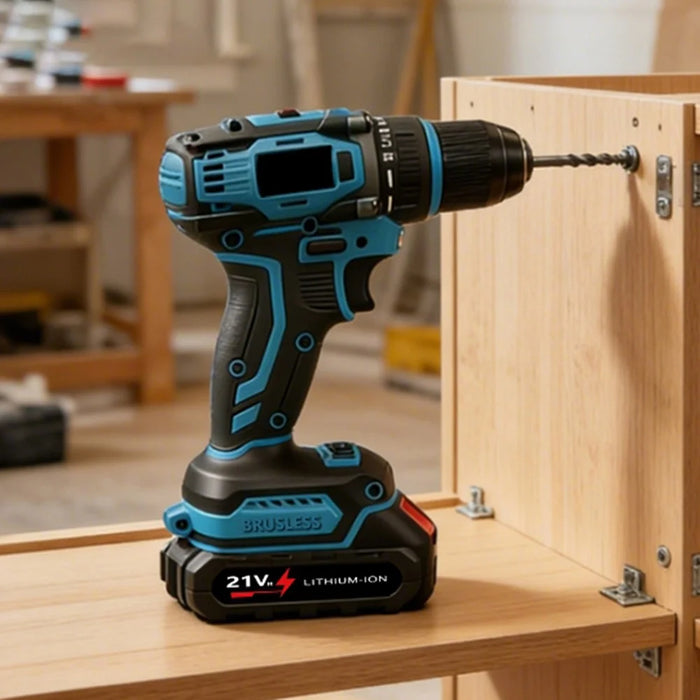 MDHL ML-201 Cordless Brushless Impact Drill 21V 60N.m 6000IPM Power Drill Set with Toolbox - 2