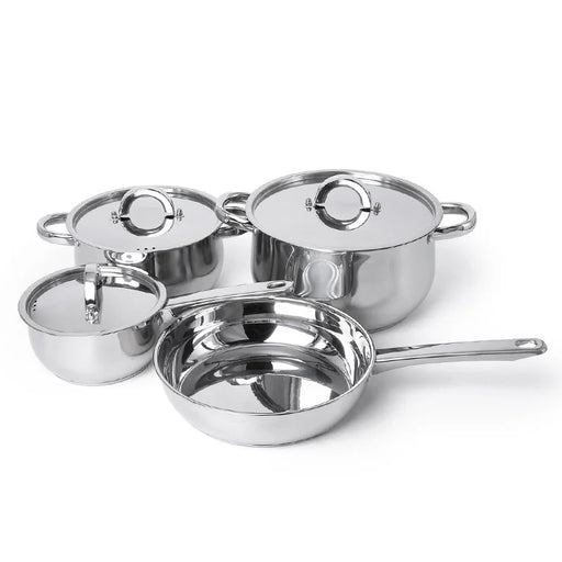 C&E 201 Stainless Steel Cookware with Lid Fry Pan Milk Pot Soup Pot Set (BPA Free, No FDA) - Silver - 1