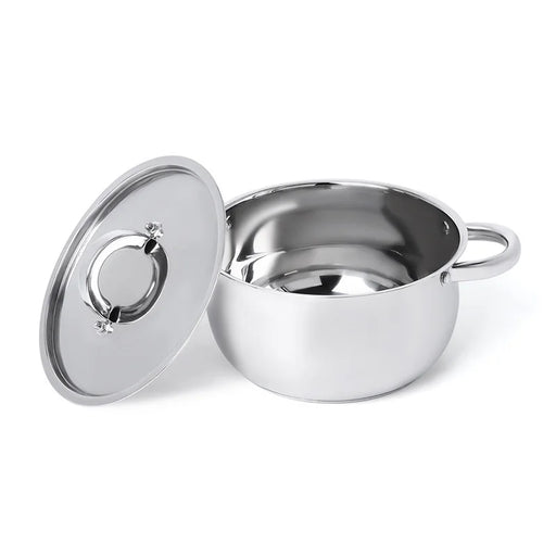 C&E 201 Stainless Steel Cookware with Lid Fry Pan Milk Pot Soup Pot Set (BPA Free, No FDA) - Silver - 2