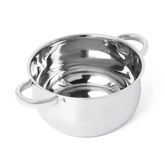 C&E 201 Stainless Steel Cookware with Lid Fry Pan Milk Pot Soup Pot Set (BPA Free, No FDA) - Silver - 3