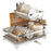 Double Layer Kitchen Dish Rack with Rotating Drainage Tray and Chopstick Holder - 1