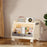Size S 1 Layer Foldable Bookshelf Storage Rack with 360° Silent Swivel Wheels for Kids Books and Toys , 41.5 x 27 x 34cm - White - 1