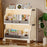 Size L 2 Layers Foldable Bookshelf Storage Rack with 360° Silent Swivel Wheels for Kids Books and Toys , 53 x 31.5 x 65cm - White - 1