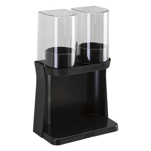 Double Cup Style Cup Dispenser Wall-Mounted Desktop Dual-Use Cup Holder for Home Kitchen Office - Black - 1