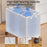 38x25x25cm Under Desk Storage Rack with Wheels Foldable Rolling Cart Organizer - Clear White - 5