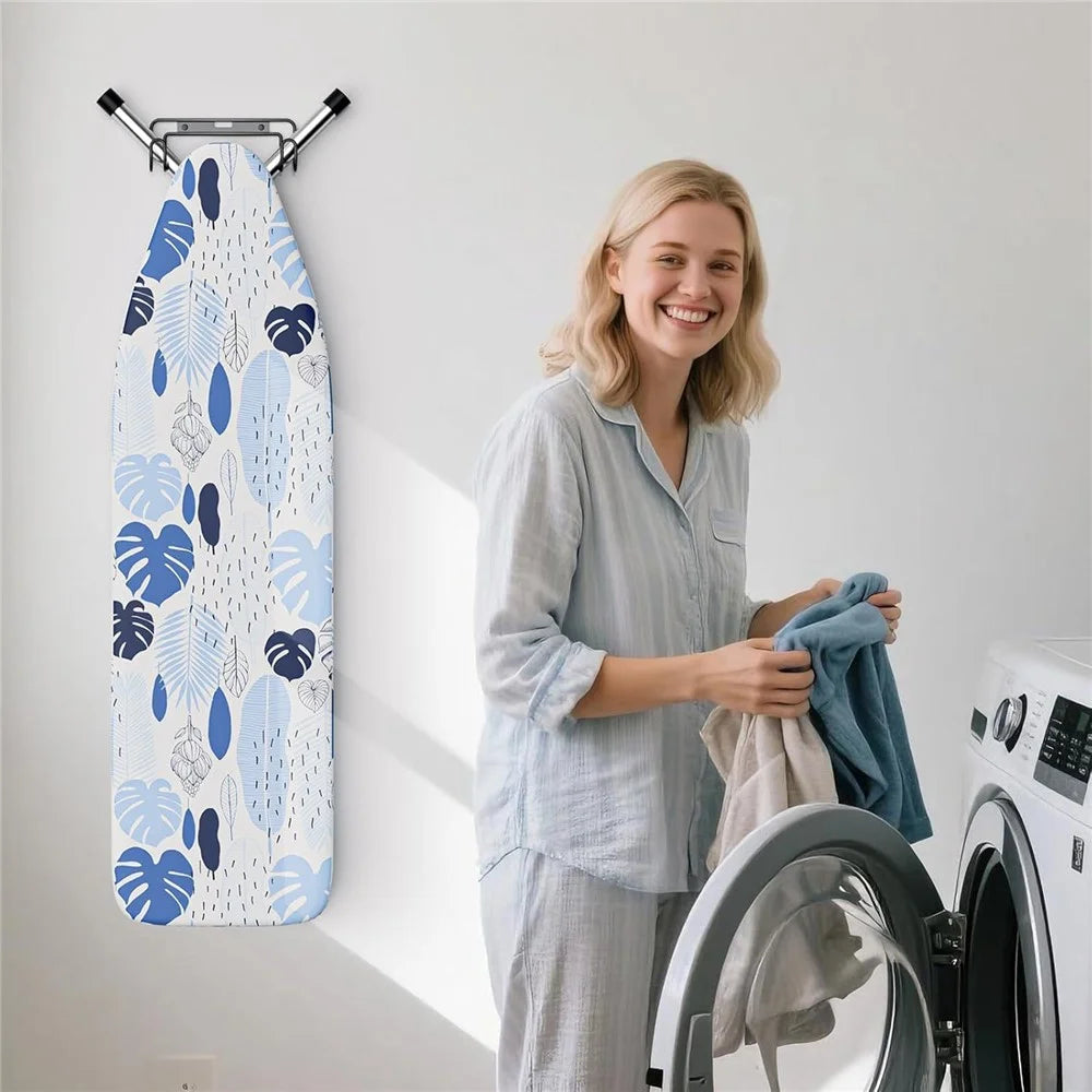 Over-the-Door Ironing Board Holder Wall Mounted Storage Rack Home Organizer - Black - 6
