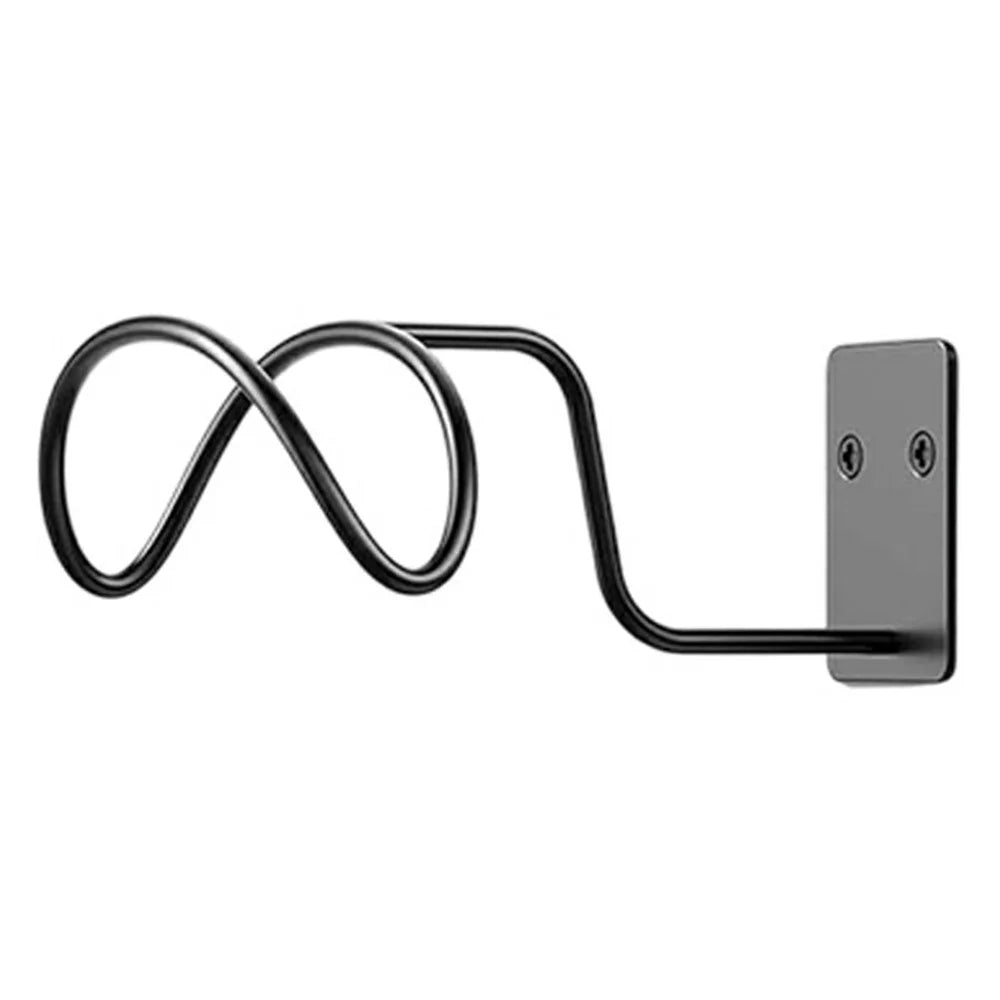 1Pc Wall Mounted Solid Iron Hat Hanger Rack Baseball Cap Storage Display Hook - Black - 1