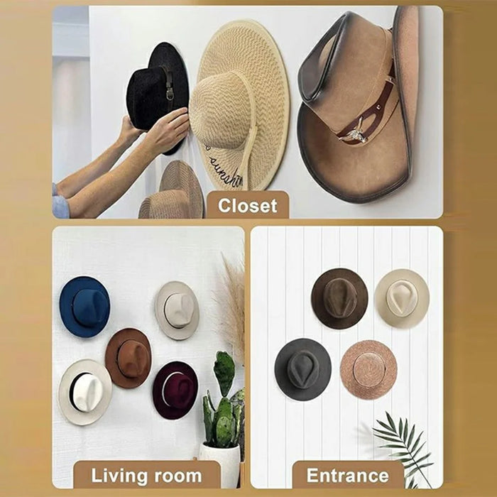 1Pc Wall Mounted Solid Iron Hat Hanger Rack Baseball Cap Storage Display Hook - Black - 4