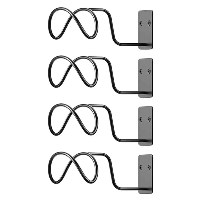 4Pcs Wall Mounted Solid Iron Hat Hanger Rack Baseball Cap Storage Display Hook - Black - 1