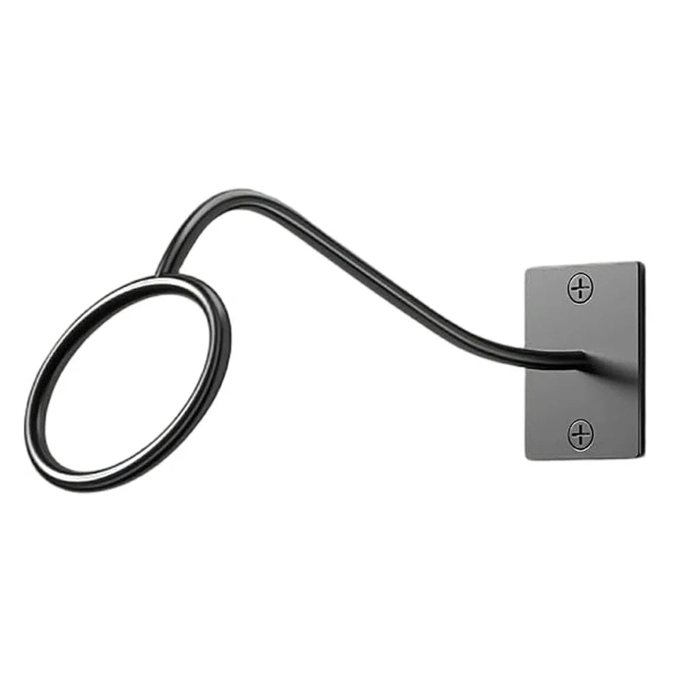 1Pc Wall Mounted Hat Hook Rustproof Carbon Steel Circular Support Baseball Cap Rack - Black - 1