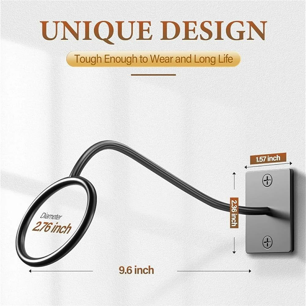 1Pc Wall Mounted Hat Hook Rustproof Carbon Steel Circular Support Baseball Cap Rack - Black - 6