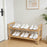 2-Tier Japanese Style Bamboo Shoe Rack Storage Shelf for Entryway Bedroom Living Room - 3