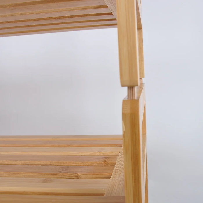2-Tier Japanese Style Bamboo Shoe Rack Storage Shelf for Entryway Bedroom Living Room - 5