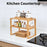 2Pcs Bamboo Kitchen Countertop Shelf Set Spice Organizer Rack Dish Storage Rack - 2
