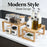 2Pcs Bamboo Kitchen Countertop Shelf Set Spice Organizer Rack Dish Storage Rack - 7
