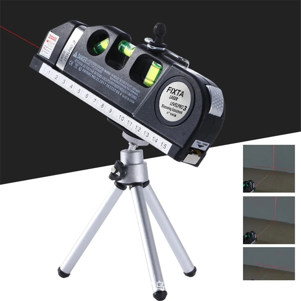 Cross / Straight Line Infrared Laser Level Multifunction Horizontal Vertical Laser Leveling Instrument Measure Tape with Tripod - 7