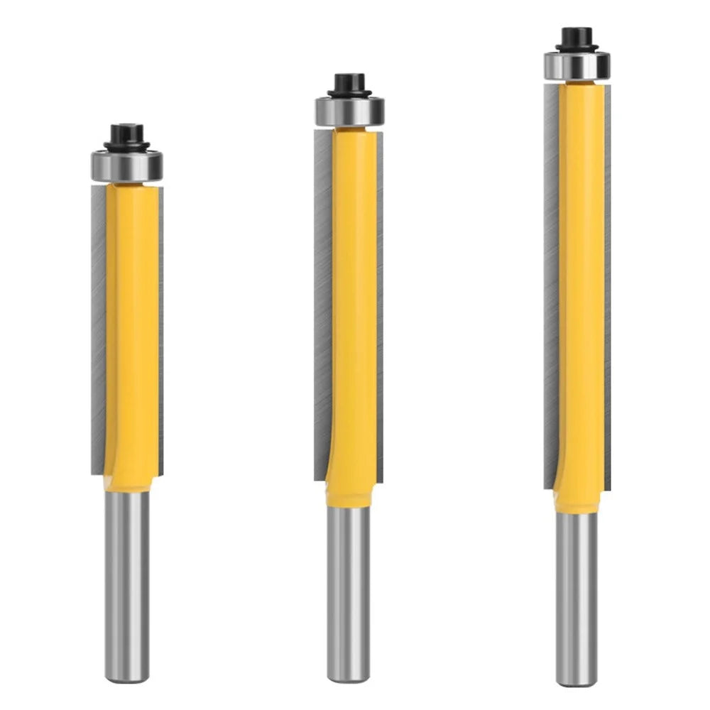 3Pcs / Set 8mm Shank Wood Trimmer Router Hard Cutter Woodworking Long Plunge Knife with Plastic Box - 1