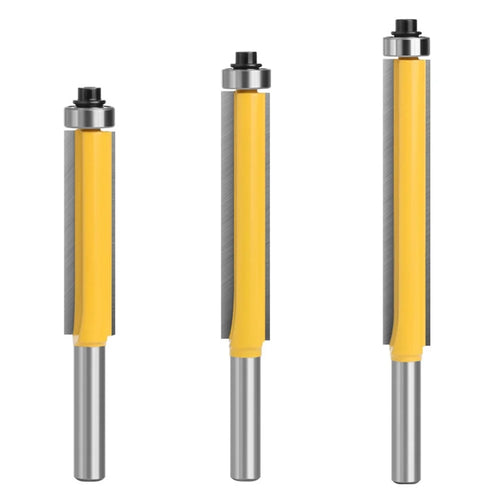 3Pcs / Set 8mm Shank Wood Trimmer Router Hard Cutter Woodworking Long Plunge Knife with Plastic Box - 1