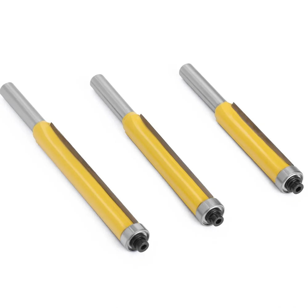 3Pcs / Set 8mm Shank Wood Trimmer Router Hard Cutter Woodworking Long Plunge Knife with Plastic Box - 2