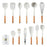 DS11209 12Pcs / Set Silicone Cooking Utensils Spatula Filter Spoon Brush Whisk Kitchen Cookware Kit (BPA-Free, FDA Certified) - 1