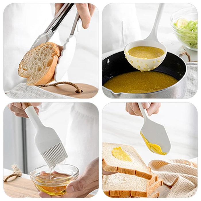 DS11209 12Pcs / Set Silicone Cooking Utensils Spatula Filter Spoon Brush Whisk Kitchen Cookware Kit (BPA-Free, FDA Certified) - 5