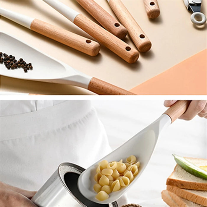 DS11209 12Pcs / Set Silicone Cooking Utensils Spatula Filter Spoon Brush Whisk Kitchen Cookware Kit (BPA-Free, FDA Certified) - 6