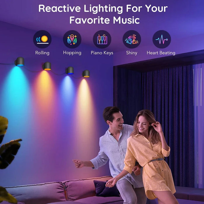 BLX-01 4Pack RGBIC LED Light Smart Wall Sconces Music Sync Home Decor Tuya WiFi Wall Lights Work with Alexa - EU Plug - 2